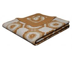 biederlack Lana Color-Pernot/Bianco Couverture en Laine 100% Laine Beige 150 x 200 cm