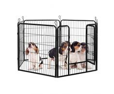 Parc pour chiots enclos pour chatons cage lapins intérieur ou extérieur métal HxlxP 80 x 240 x 80 cm, noir