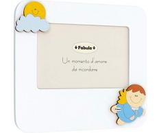 Fabula Cadre de Table laquÃ© avec Applications en Bois Naturel Â« Nice Angels Boy Â» pour Photos 10 x 15 cm Horizontale, Multicolore, 10 x 15 cm