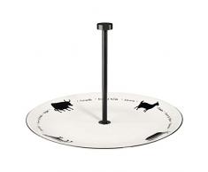 ASA 19171113 lignen Bobinette Plateau à Fromage Présentoir, Porcelaine, Blanc/Noir, 30 x 30 x 25 CM