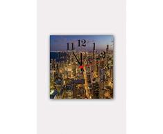 Bonamaison Horloge Murale en MDF, Multicolore, 30 x 30 cm