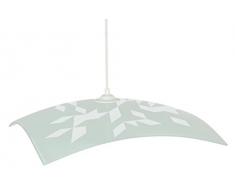 Tosel 14442 Suspension - Ikat Carré, Verre Thermomoulé sérigraphie, E27, 25 W, Mat Blanc