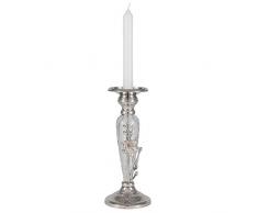 Pacific Lifestyle Fleur de Verre Bougeoir, Nickel/Transparent, 290Â x 420Â x 370Â mm