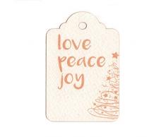 Mopec nx496 â Carte Lampe à Huile Love, Peace, Joy avec Trou, Blanc