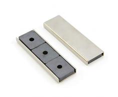 Magnet ExpertÂ® CP7623-1 76 x 23 x 6,3 mm Ã©pais Aimant en Ferrite Channel-10kg de Traction, MÃ©tal, Argent, 15x10x3 cm