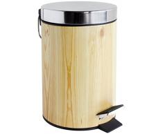Gelco Design 707446 Poubelle A PEDALE 3L, Acier Inoxydable, DÃ©cor Pin, 23 x 17 x 26 cm