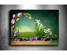 Bonamaison Peinture sur toile, multicolore, 30 x 40 cm - ConÃ§u et fabriquÃ© en Turquie