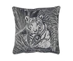 douceur dinterieur Goji Coussin Passepoil, Anthracite, 40 x 40 CM