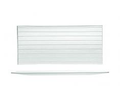 Home Striped Assiette, Verre, Transparent, 33x16 cm, 6 Pièces