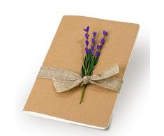 Mopec Cahier kraft ornÃ© de lavande 14,5 x 20,5 cm Blanc Taille unique