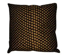 HomeMaison Coussin à Pois, Coton, Noir/Or, 40x40 cm
