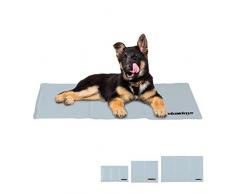 Relaxdays 10029457_975 Tapis Chien, Auto-rafraichissant, Animaux, Couverture Froide, différentes Tailles, Gris, Polyester, Gel, 1 élément