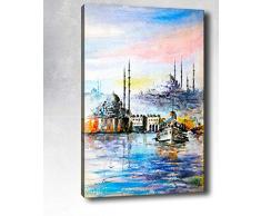 Bonamaison Peinture sur toile, multicolore, 30 x 40 cm - ConÃ§u et fabriquÃ© en Turquie