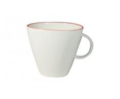 Canvas Home Ltd C37-CP-RL Lot de 4 tasses en toile avec bord rouge Porcelaine