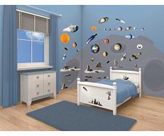 Walltastic Space Adventure Room Decor Kit Wall Stickers Mixte Enfant, Multi, FR Unique (Taille Fabricant : 6 Large Sheets)