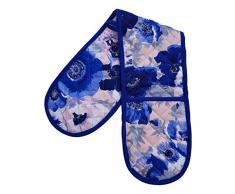 Ragged Rose Bertha Double Gant de Cuisine en Coton Motif Floral Bleu Roi
