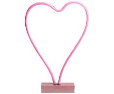 Pusher Neon Table Décor Lumineux, Rose, 17 x 12 x 40,5 cm
