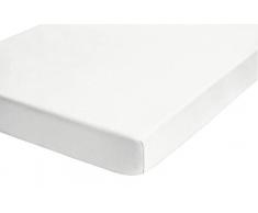 Biberna 0077641 Drap-Housse en Jersey élastique avec surmatelas en Coton et élasthanne Blanc 90 x 190 cm 100 x 220 cm