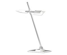 Honsel Leuchten 59062 Lampe de table aluminium mat et chromé/verre mat