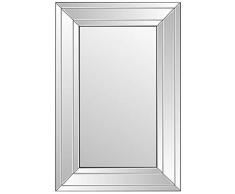 Petit Miroir vénitien biseauté Contemporain Noir et Argent