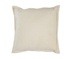 Thedecofactory 381420 Coussin, Velours de Coton, Ecru, 40 x 40 x 3 cm