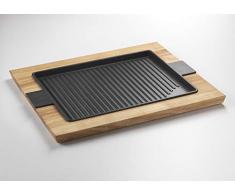 Ambiente SIXB35MO101 Six OClock PoÃªle Ã griller en fonte noire, plateau Sc coffre, 35 x 28 cm, Ã©maillÃ©