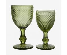 Better & Best Lot de 12 verres Ã eau + 6 verres Ã vin Vert 8,5 x 8,5 x 16,5 7 x 14,8 cm MatÃ©riau : verre