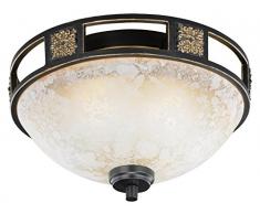 Trio Leuchten 608100224 Plafonnier de Couleur rouille, Verre Albâtre Champagne