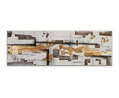 Arte Dal Mondo AS410X1 Abstrait Tableau Modern Peint à la Main sur Toile avec Chassis, Bois, Multicolore, 120 x 4,5 x 40 cm