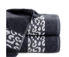 Eurofirany Lot de 6 Serviettes de Toilette en Coton Doux Motif léopard 50 x 90 cm