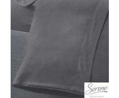Serene Easy Care Drap Plat, Charbon, Super King