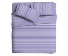 Ipersan Adam Violet Complet lit 2Â Places Art de Vivre, 100% Pur Coton, Double