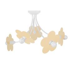 Tosel 21096 Lustre 5 Lumières, Acier/, E14, 40 W, Bleu, 60 x 40 cm