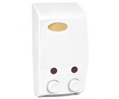 Garcia de Pou Distributeur de Savon avec 2Â Sorties, ABS, Blanc, 13.7Â x 8Â x 25Â cm