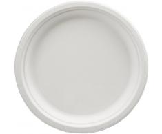 AmazonBasics Assiettes jetables écologiques Compostables et biodégradables 25,4 cm Lot de 250