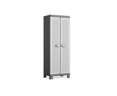 Kis 9634000 0270 01 Armoire Haute Logico Noir-Gris Clair, Plastique, 65 x 45 x 182 cm