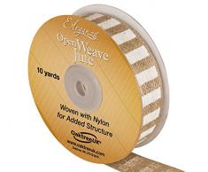Eleganza 25 mm x 10 yd tressé Ouvert Fil de Jute Rouleau de Papier dimpression Blanc