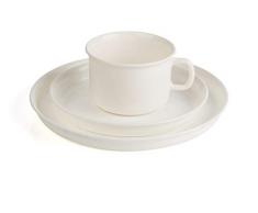 Kimmel 21-000-2001-5 Ensemble de Tasse, Soucoupe et Assiette Plastique Blanc
