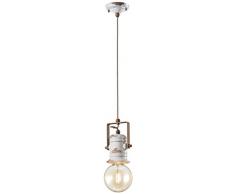 ferroluce rÃ©tro Suspension Urban sans verre E27, Blanc