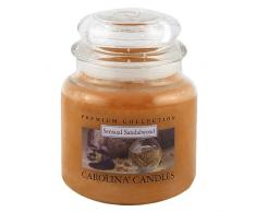 Caroline Candles 425 g Parfum Bois de Santal Photophore en Verre Orange