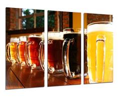 Tableau Moderne Photographique, Impression sur bois, Brasserie, biÃ¨re blonde et pain grillÃ©, 97 x 62 cm, ref. 26480