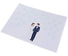 Mopec Feuille pour signatures lanternes mariÃ©s Darling 29,5 x 42 cm, bleu, taille unique