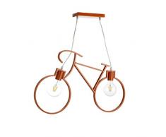 ONLI - Lampe à suspension 2 lumières Bike en forme de vélo. Métal orange