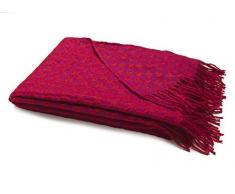 bolzan Lits Gaudi Plaid, Laine, Rouge/Fuchsia, Simple, 130.0Â x 180.0Â x 2.0Â cm