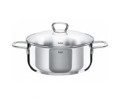 Silit Faitout à 24 cm env. Couvercle en Verre de 4,1 l Style verseur - en Acier Inoxydable Poli - Passe au Lave-Vaisselle