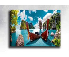 Bonamaison Peinture sur toile, multicolore, 40 x 60 cm - Conçu et fabriqué en Turquie