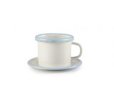 IBILI 920205 Gobelet avec Assiette Versalles, Acier, Blanc, 9 x 5 x 5 cm