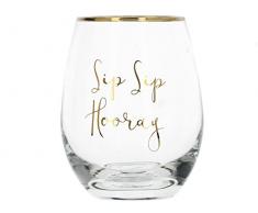 Creative Tops SIP Hooray Vin en Verre, 9Â x 9Â x 12Â cm