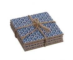 Dcasa Lot de 4 Dessous de Verre en Bois BoÃ®te Ã dÃ©jeuner Bento-Porte-Aliments Articles pour la Maison Unisexe Adulte, Multicolore (Multicolore), Unique