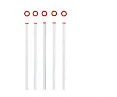 KOCH Paille en verre, droit, rouge, Lot de 5